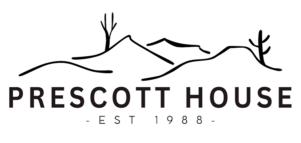 Logo of Scott House featuring mountains and a tree.
