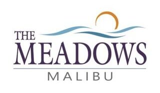 Logo for The Meadows Malibu featuring a sun and wave design.