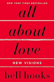 Book cover with the title 'all about love' on a red background.