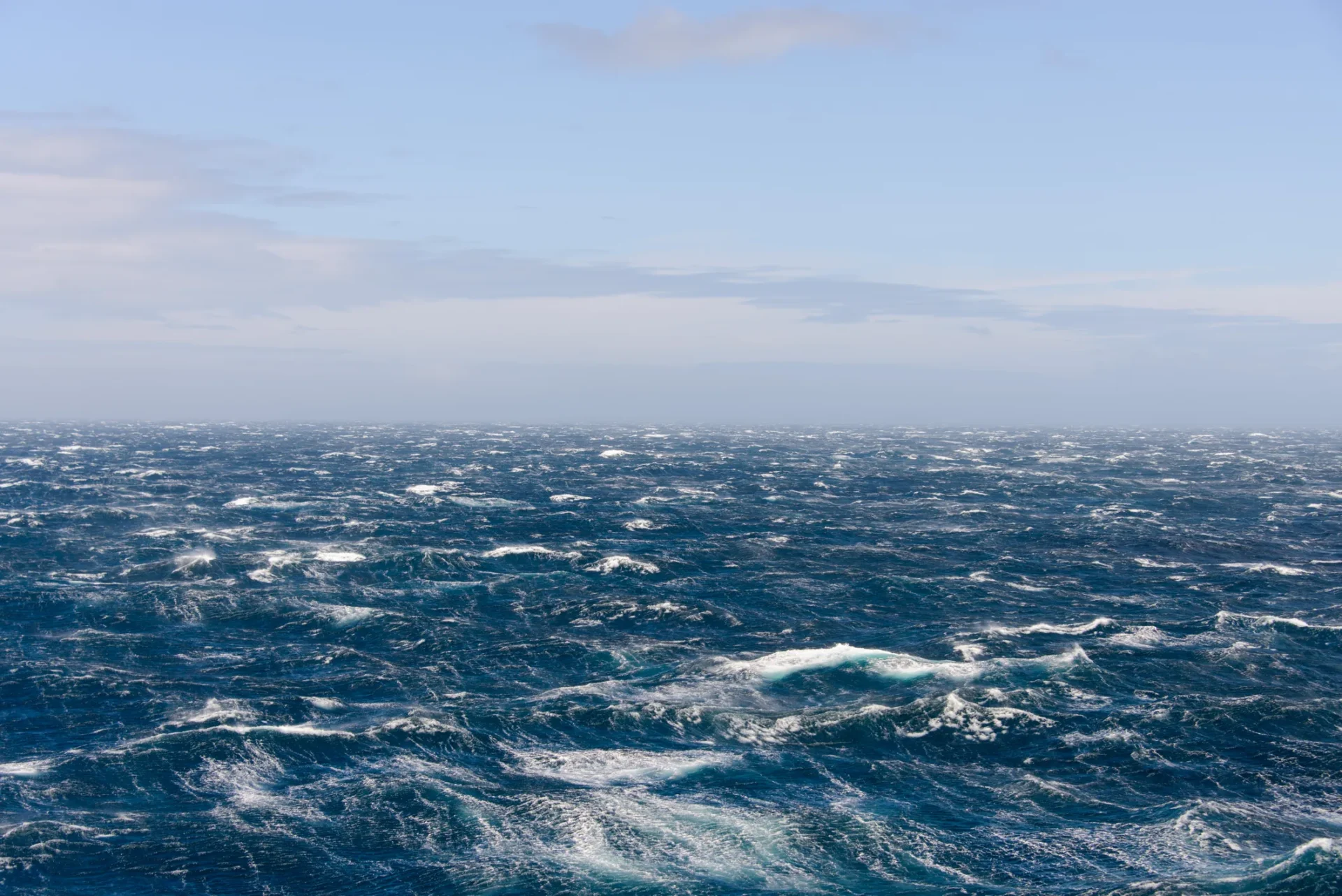Rough sea with scattered whitecaps