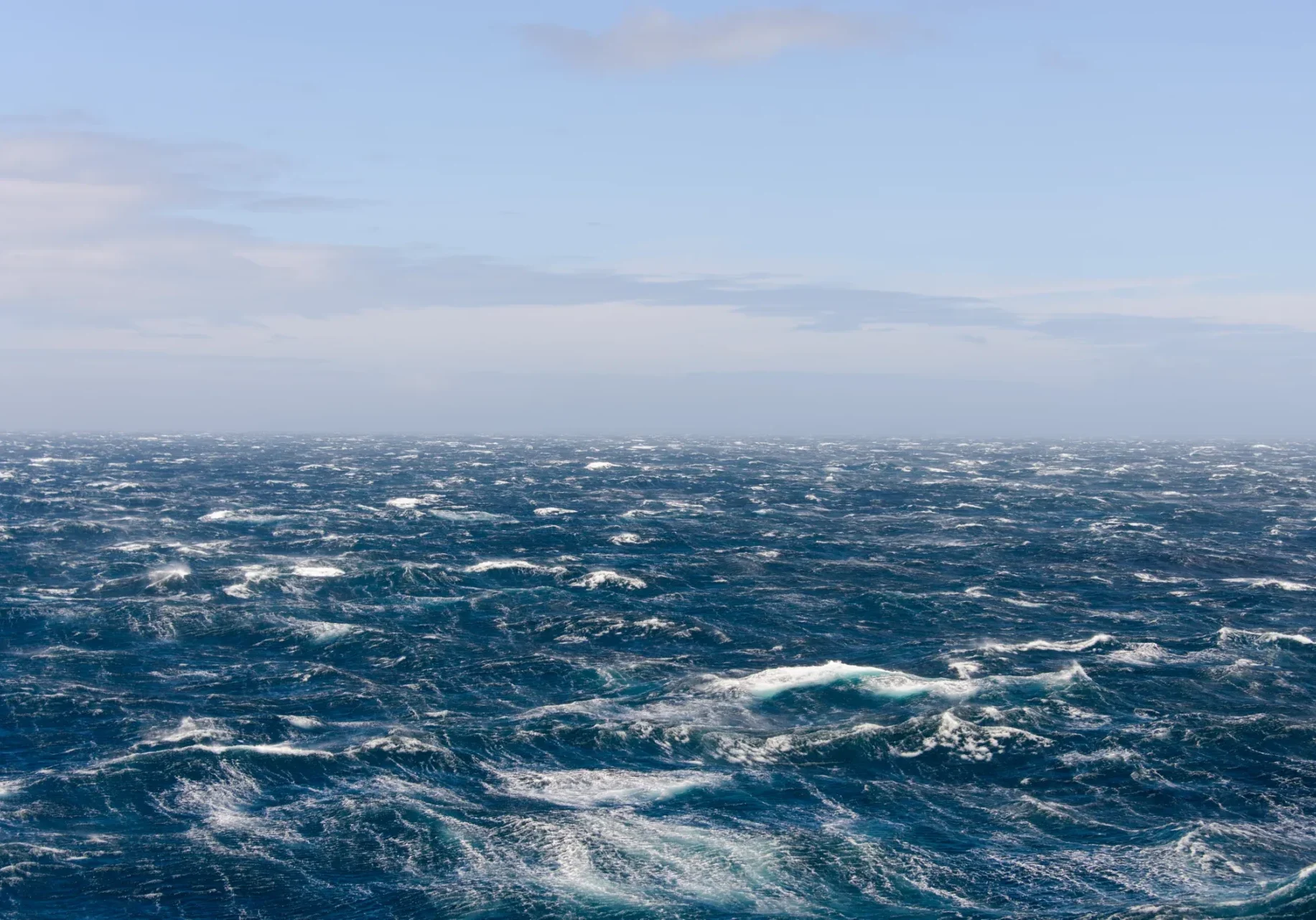 Rough sea with scattered whitecaps